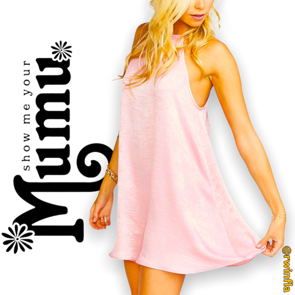 Show Me Your Mumu Gomez Mini Dress High Neck Blush Pink Women's Size XS - Picture 1 of 8